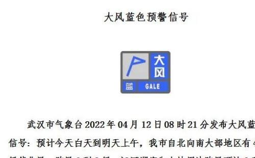 武汉发布大风蓝色预警4月12日